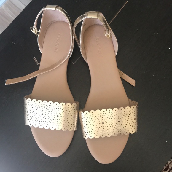old navy gold sandals